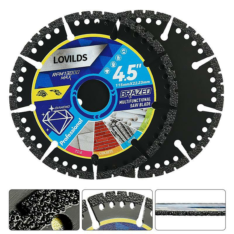 3PCS 4.5" Multi-Material Cutting Blades - Dry Cut Metal, Tile, Stone & Plastic - Angle Grinder Saw Blades for Alloy, Cast Iron & Marble (115mm) Tool Accessories